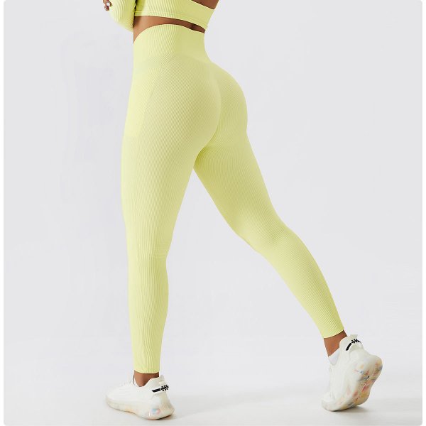 Thread Pocket High Waist Fitness Skinny Peach Hip Lifting Running Workout Pants