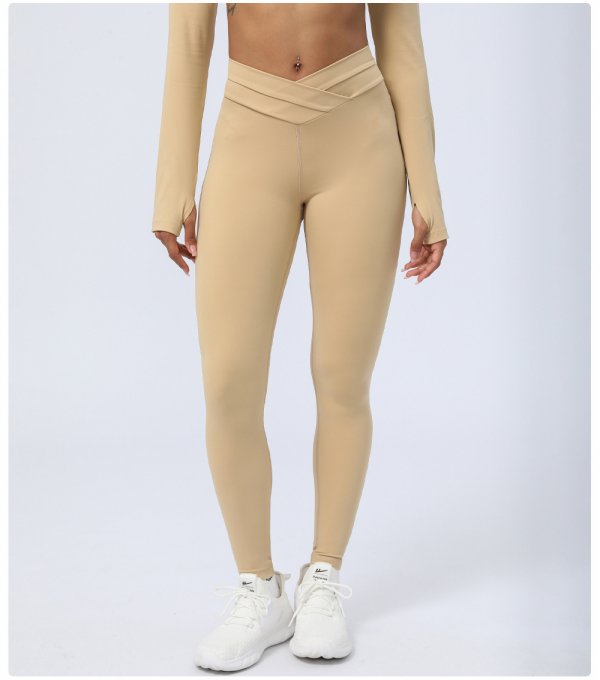 Cross Stitching Yoga Leggings Sports Workout Clothes Trousers