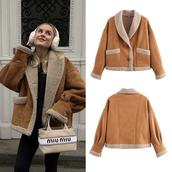 Women's Casual Lapel Loose Woolen Coat