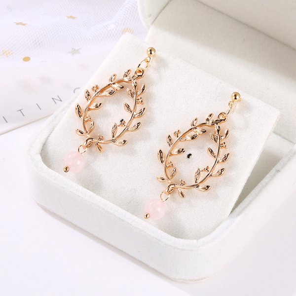 New Fashion Creative Geometric Hollow Leaves Stud Earrings